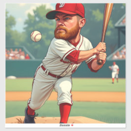 "'Karikaturische Darstellung des amerikanischen Ba Aufkleber