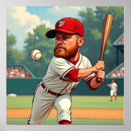 "'Karikaturische Darstellung des amerikanischen Ba Poster