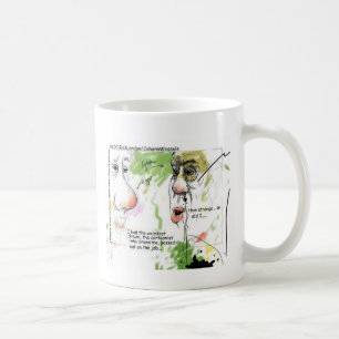 Karikaturist verschickte lustige Geschenke und T-S Kaffeetasse