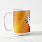 Karikaturkatze Kritzel-Linienzeichnung Kaffeetasse (Links)