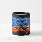 Karim Vorname Name Graffiti blue orange Tasse (Zentrum)
