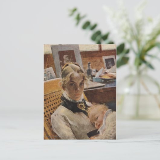 Karin mit Baby Postkarte (Stehend Vorderseite)