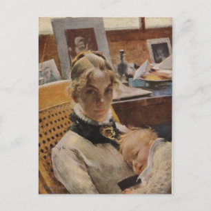 Karin mit Baby Postkarte