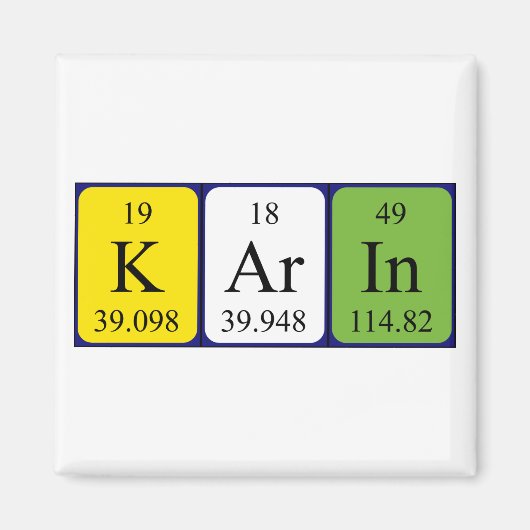 Karin Periodennamenmagnet Magnet (Vorne)