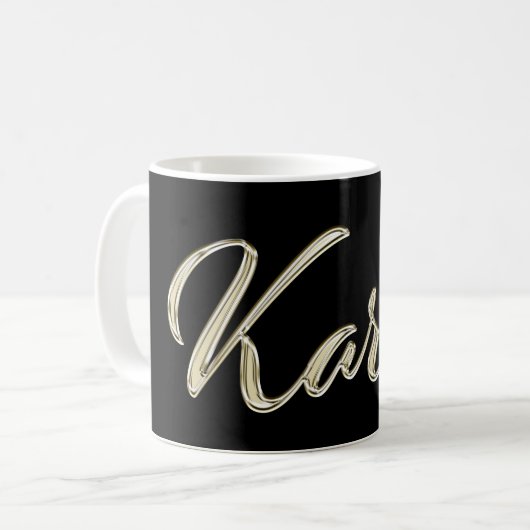 Karin white gold Handwriting Tasse Kaffeetasse (Vorderseite Links)