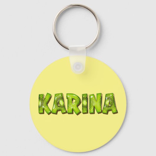 Karina Name Kiwi Design Schlüsselanhänger (Vorderseite)