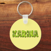 Karina Name Kiwi Design Schlüsselanhänger (Vorderseite)