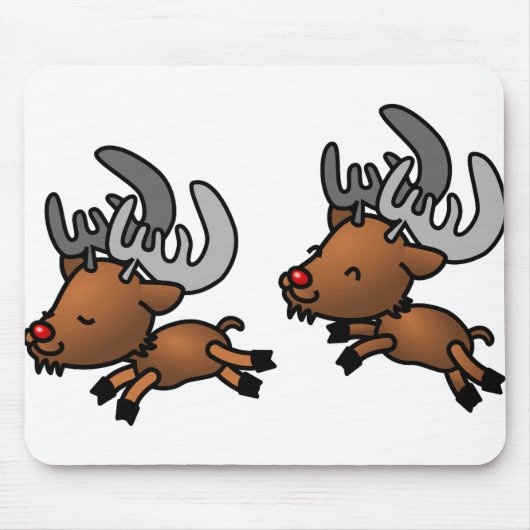 Kariou Rentier Hirsche Wild Happy Jumping Mousepad (Vorne)