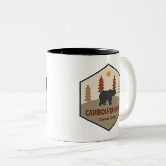 Kariou-Targhee-Waldbär Zweifarbige Tasse (VorderseiteRechts)