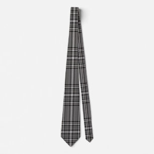 Karkohle Grau, Dunkelgrau und weißes Tartan-Muster Krawatte