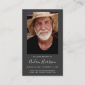 Karkohle Grau Foto Beileid Beerdigung Gedenkkarte Visitenkarte (Vorderseite)