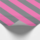 Karkohle Grau, Hot-Pink #2 XL Preppy Strip 1x Geschenkpapier (Ecke)