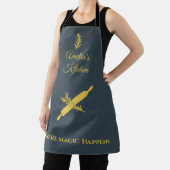 Karkohle Grau mit blassgoldfarbenem Button und Krä Schürze (InSitu)