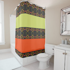 Karkohle grau mit rosa und orangefarbenem Duschvor Duschvorhang