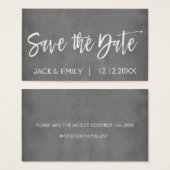 Karkohle Grau oder Silber Save the Date (Vorne & Hinten)