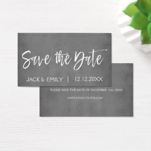 Karkohle Grau oder Silber Save the Date (Schreibtisch)