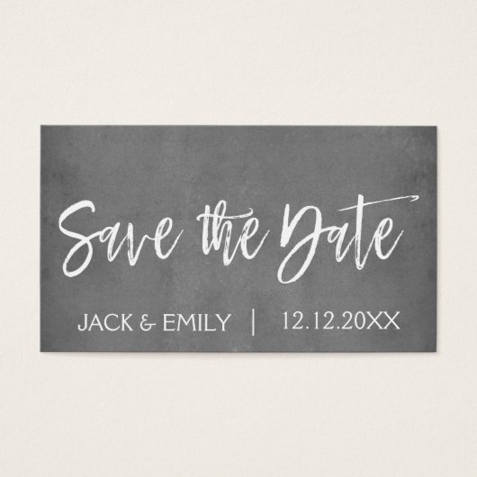 Karkohle Grau oder Silber Save the Date (Vorderseite)