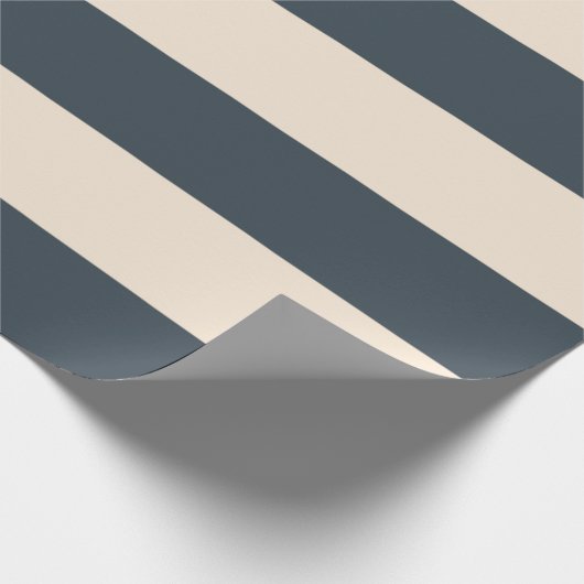 Karkohle Grau Streifen Geschenkpapier (Ecke)