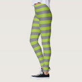 Karkohle Grau und Apfelgrün Leggings (Links)
