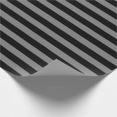 Karkohle Grau und schwarze Streifen Geschenkpapier (Ecke)