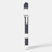 Karkohle-Grau-Weiße Streifen-Muster Case-Mate iPhone Hülle (Rückseite / Links)
