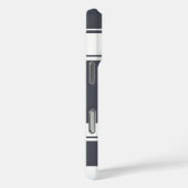 Karkohle-Grau-Weiße Streifen-Muster Case-Mate iPhone Hülle (Rückseite / Rechts)