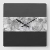 Karkohle-Graue Blockstreifen Quadratische Wanduhr (Vorderseite)