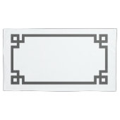 Karkohle Graue griechische Schlüsselgrenzengröße Kissenbezug (Vorderseite-Links)