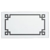 Karkohle Graue griechische Schlüsselgrenzengröße Kissenbezug (Vorderseite-Rechts)