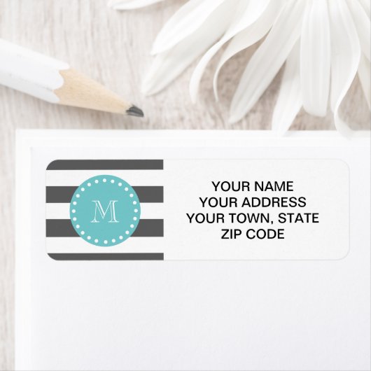 Karkohle-Graue Streifen-Muster, Aquamarines Monogr (Insitu)