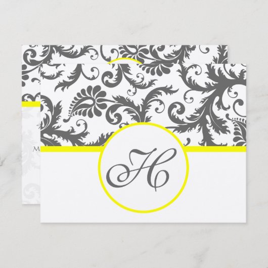 Karkohle-Graue und gelbe Verschlusskarten Begleitkarte (Vorne/Hinten)