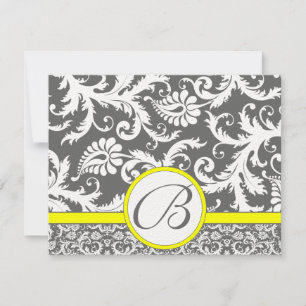 Karkohle-Graue und gelbe Verschlusskarten RSVP Karte