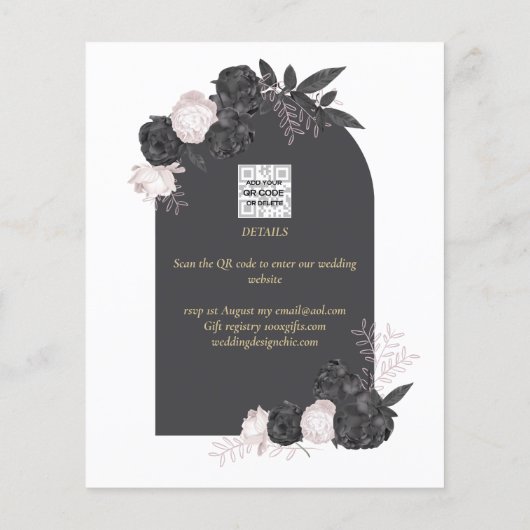 Karkohle Graurosa Rosen Hochzeit SPEICHERN DAS DAT Flyer (Hinten)