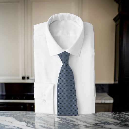 Karkohle Gray Black Stars Blue Dots Minimal Klasse Krawatte