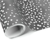 Karkohle Gray Deer Fawn Spots Wrapping Paper Geschenkpapier (Rolleneckpunkt)