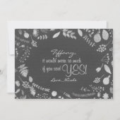 Karkohle Gray Silver Floral sein meine Bridesmaid  Einladung (Rückseite)