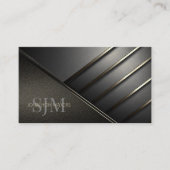 Karkohle-Monogramm und Metallbrille Grau-ID1040 Visitenkarte (Vorderseite)