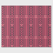 Karkohle Rosa Streifen Editable Elegante Monogram Geschenkpapier (Flach)