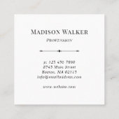 Karkohle und Schwarze Hand Dragedraht Monogramm Quadratische Visitenkarte (Rückseite)