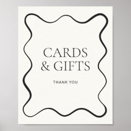 Karkohle Wavy Border Cards & Geschenke Poster