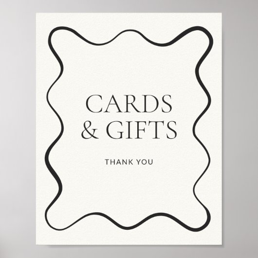 Karkohle Wavy Border Cards & Geschenke Poster (Vorne)