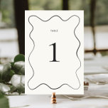 Karkohle-Wavy-Border-Hochzeit Tischnummer<br><div class="desc">Die exquisite Tischnummer für Hochzeitsgäste,  die eine Touch von Eleganz und Charme zu Ihrem besonderen Fest hinzufügen soll.</div>