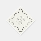 Karkohle Wavy Border Wedding Paper Napkin Serviette (Ecke)