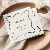 Karkohle Wavy Border Wedding Paper Napkin Serviette