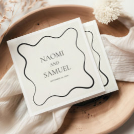 Karkohle Wavy Border Wedding Paper Napkin Serviette