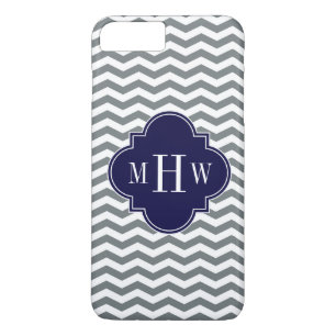Karkohledünner Zickzack Navy-Quatrefolien 3 Monogr Case-Mate iPhone Hülle