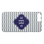 Karkohledünner Zickzack Navy-Quatrefolien 3 Monogr Case-Mate iPhone Hülle (Rückseite (Horizontal))