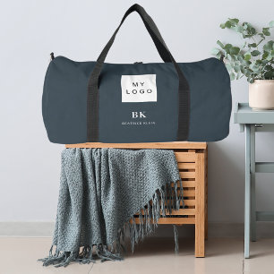 Karkohlegrau-Firmenlogo-Monogramm Duffle Bag