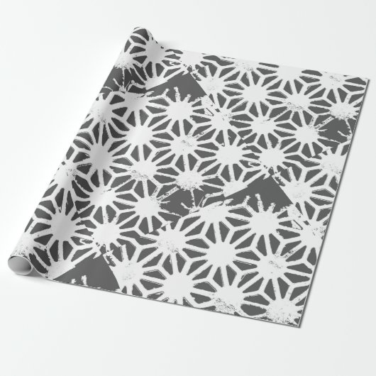 Karkohlegrau-geometrisches Muster Geschenkpapier (Ungerollt)