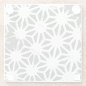 Karkohlegrau-geometrisches Muster Glasuntersetzer (Rückseite)